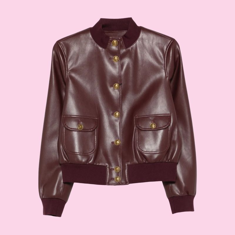 Twinset Faux Leather Jacket Winetasting