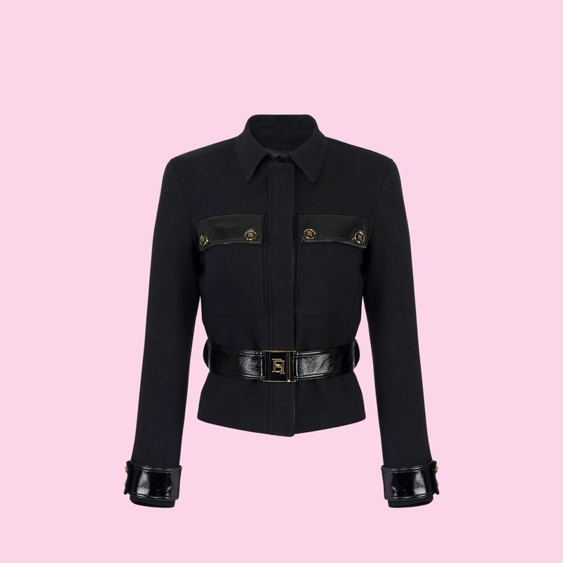 Elisabetta Franchi Jacket With Belt Black