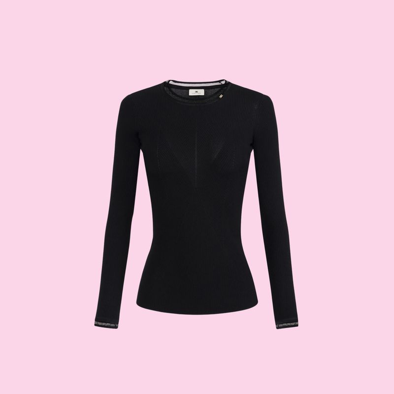 Elisabetta Franchi Knitted Top Black