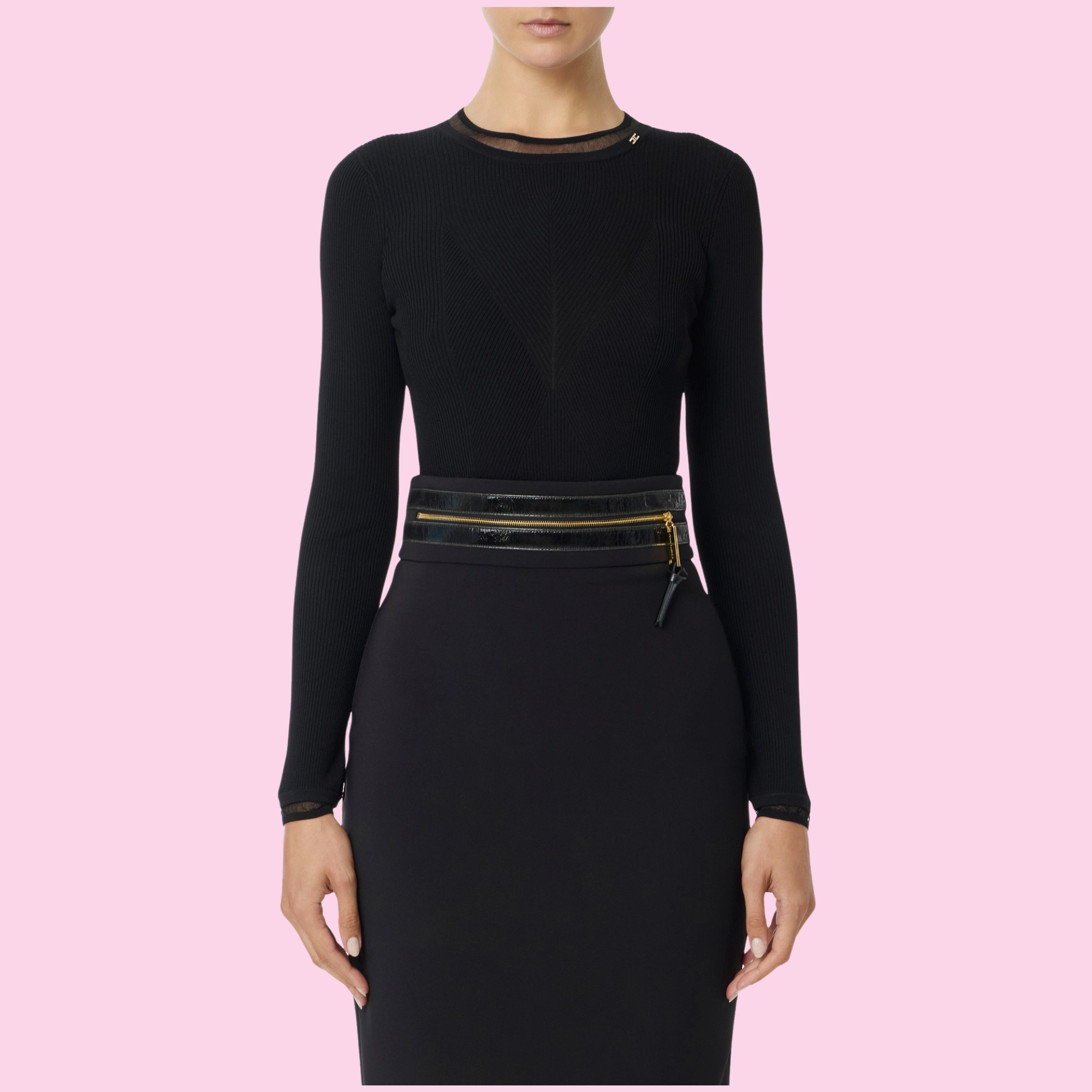 Elisabetta Franchi Knitted Top Black