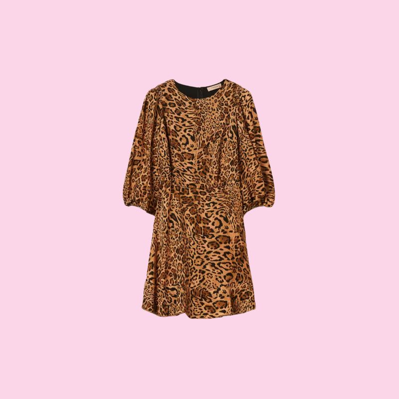 Twinset Short Jacquard Animal Print Dress
