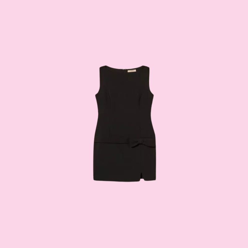 Twinset Mini Dress With Bow Black
