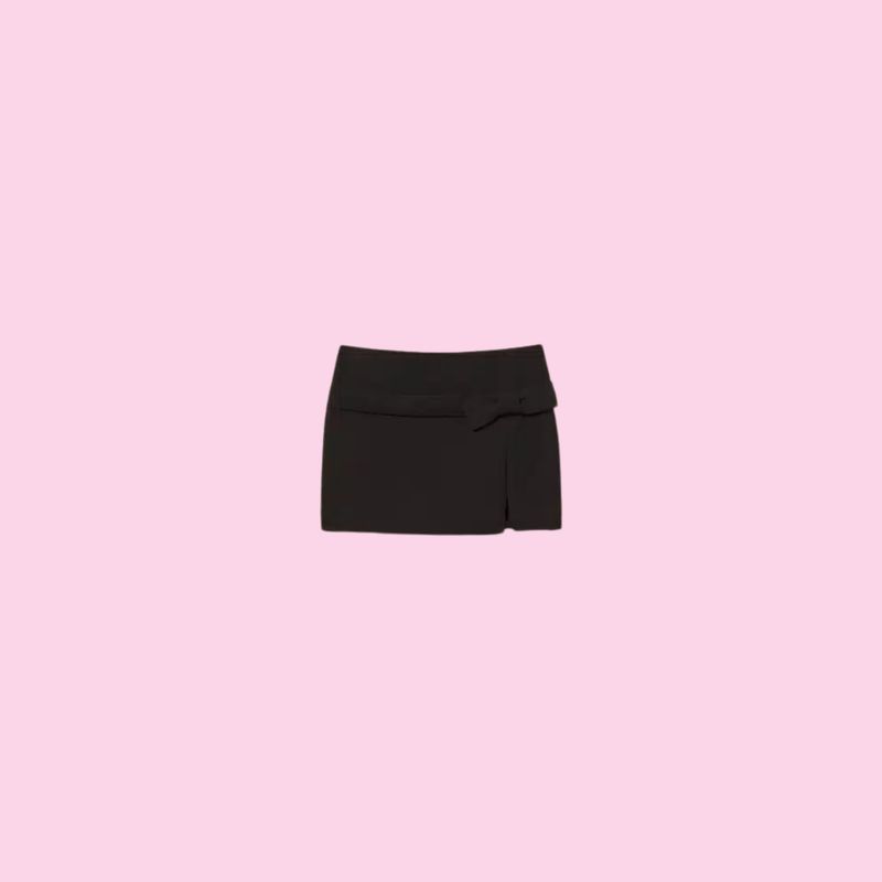 Twinset Mini Skirt With Bow Black