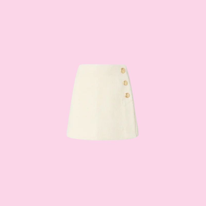Pinko Flan Gonna Tweed Fantasia White
