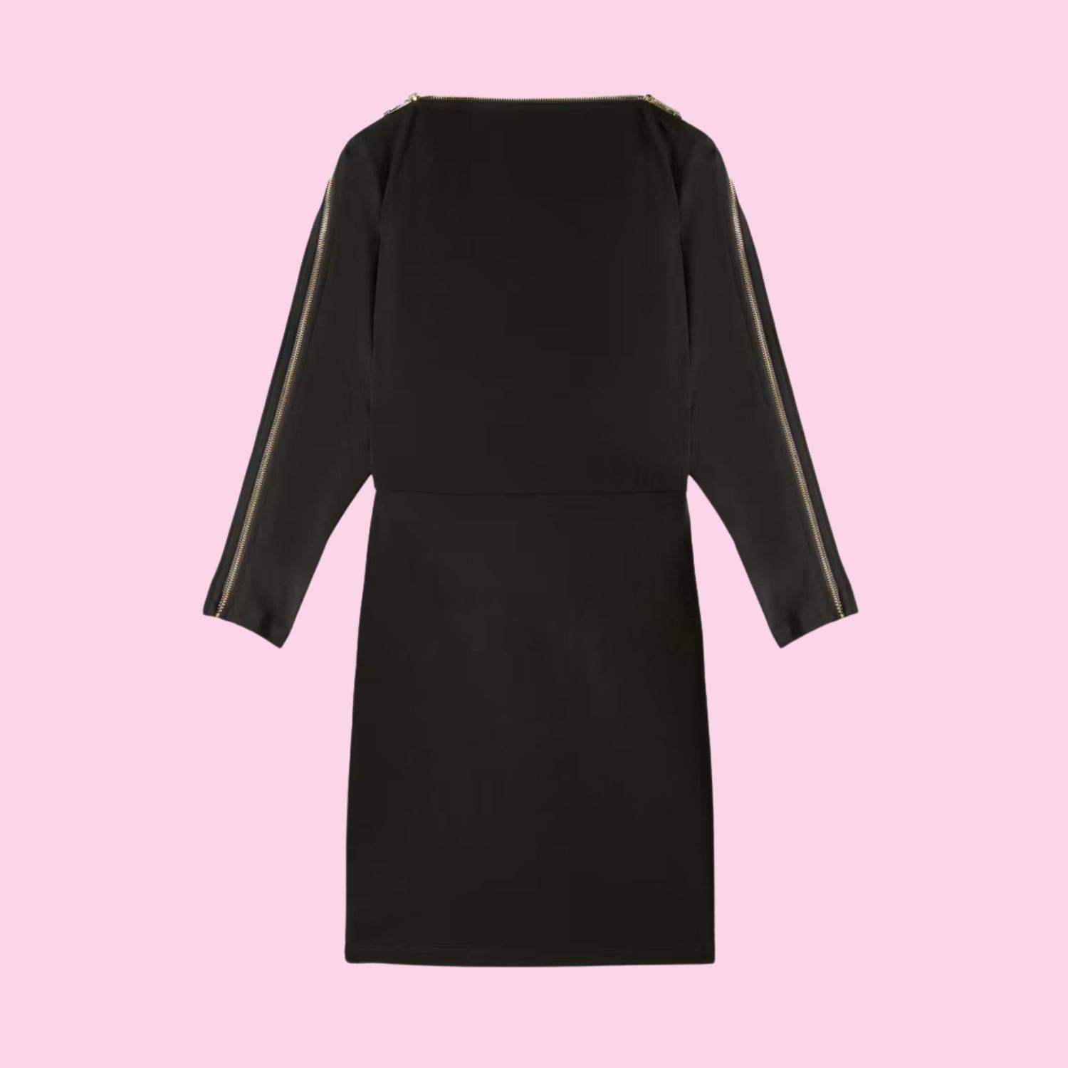 Patrizia Pepe Stretch Jersey Full Zip Mini Dress Black
