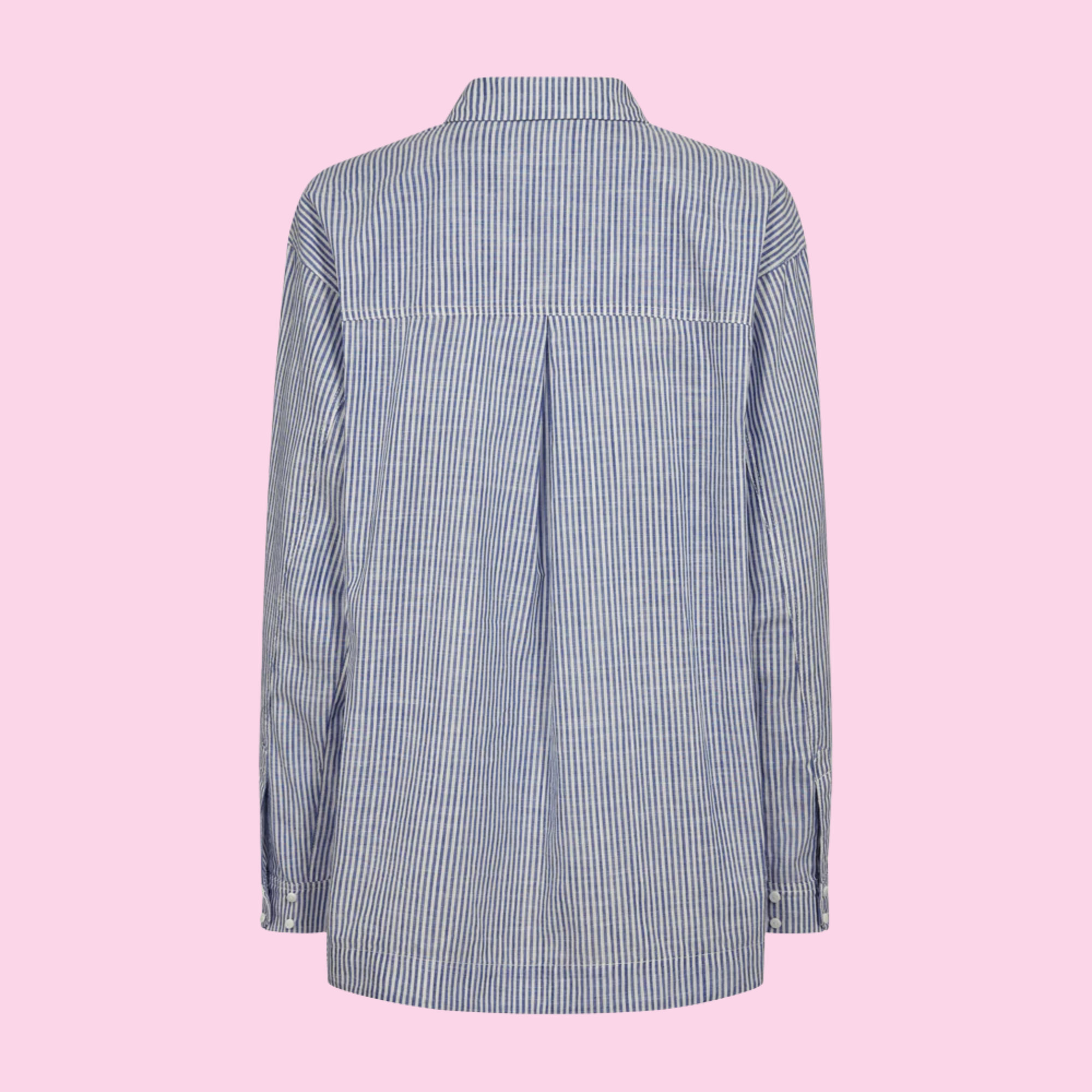 Copenhagen Muse Striped Shirt With Logo Detail Blue And Off-White