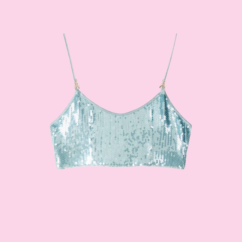 Patrizia Pepe Top Acqua Gray Sequin