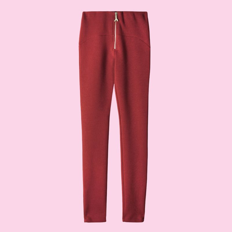 Patrizia Pepe Stretch Trousers Velvet Red