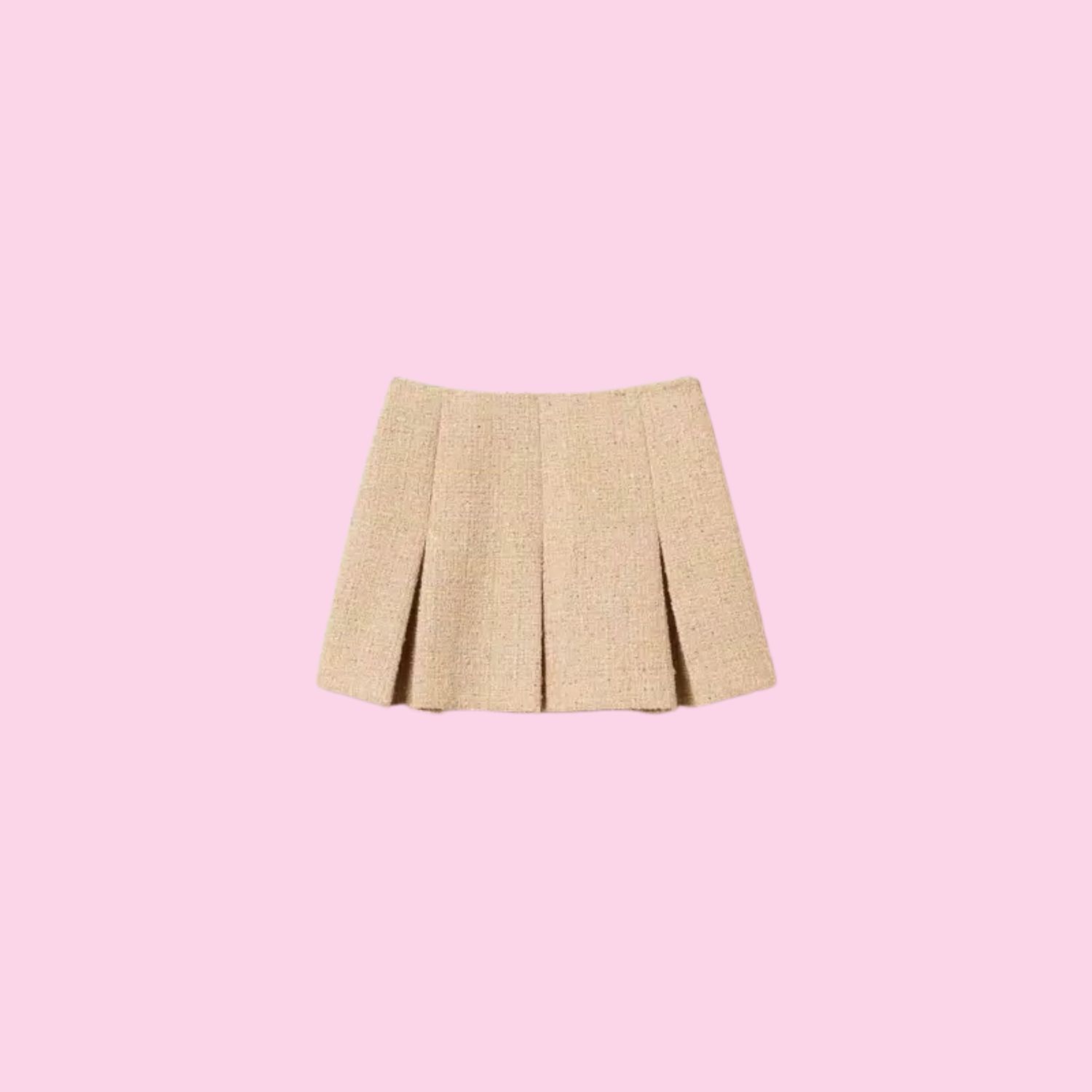 Twinset Boucle Miniskirt With Sequins Beige