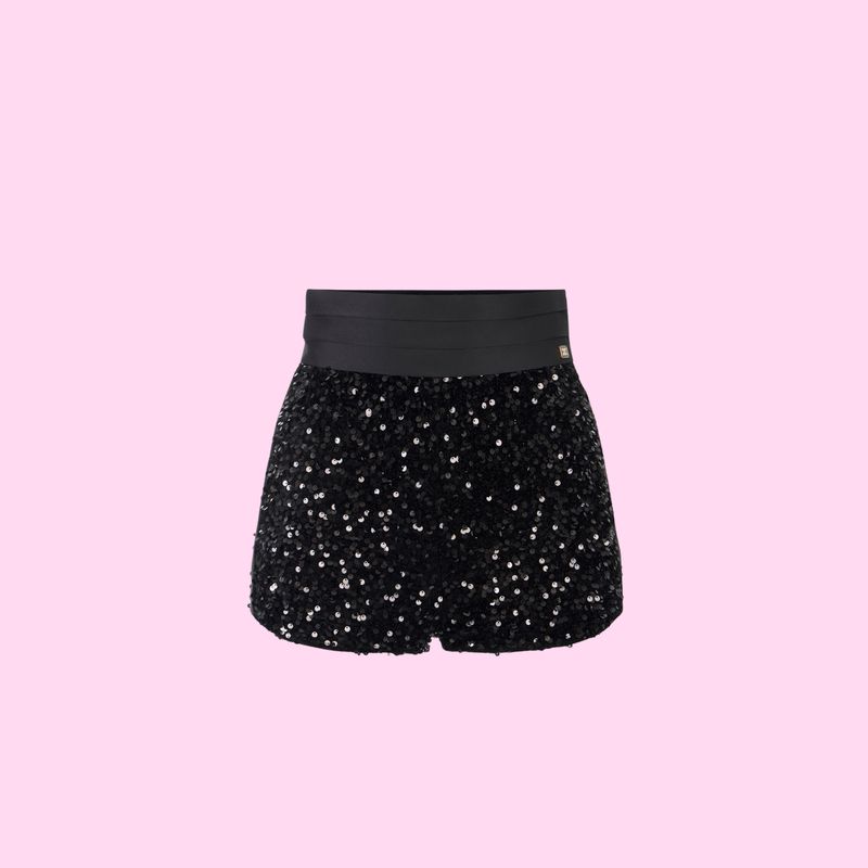 Elisabetta Franchi Pailletten Short Nero