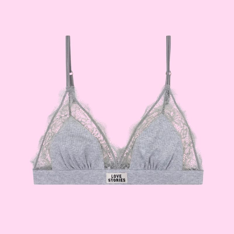 Love Stories Intimates Love Lace Bralette Grey