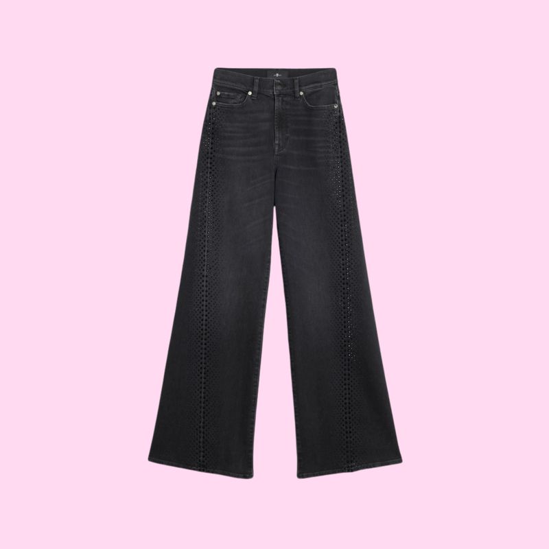 7 For All Mankind Embellished Twisted Lotta Luxe Vintage Black