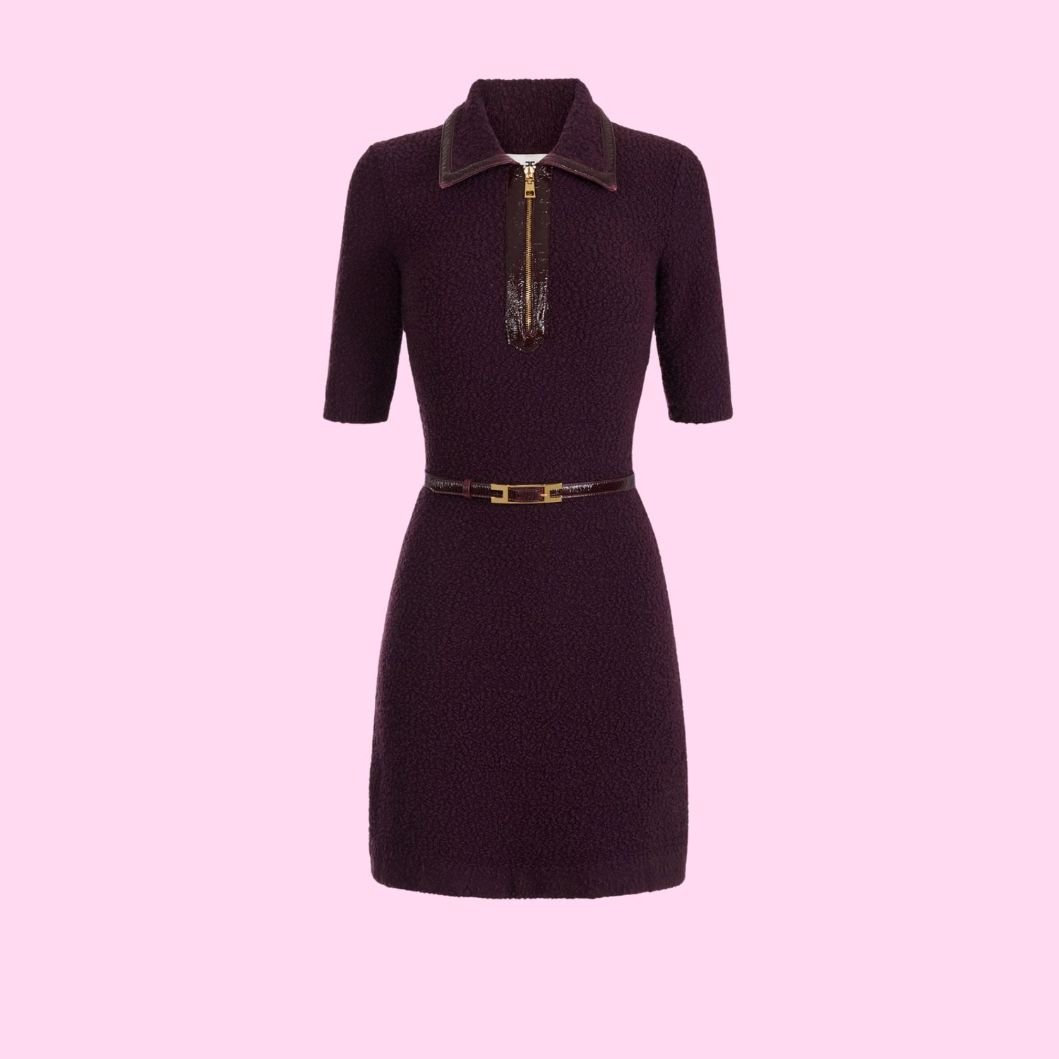 Elisabetta Franchi Boucle Dress Merlot