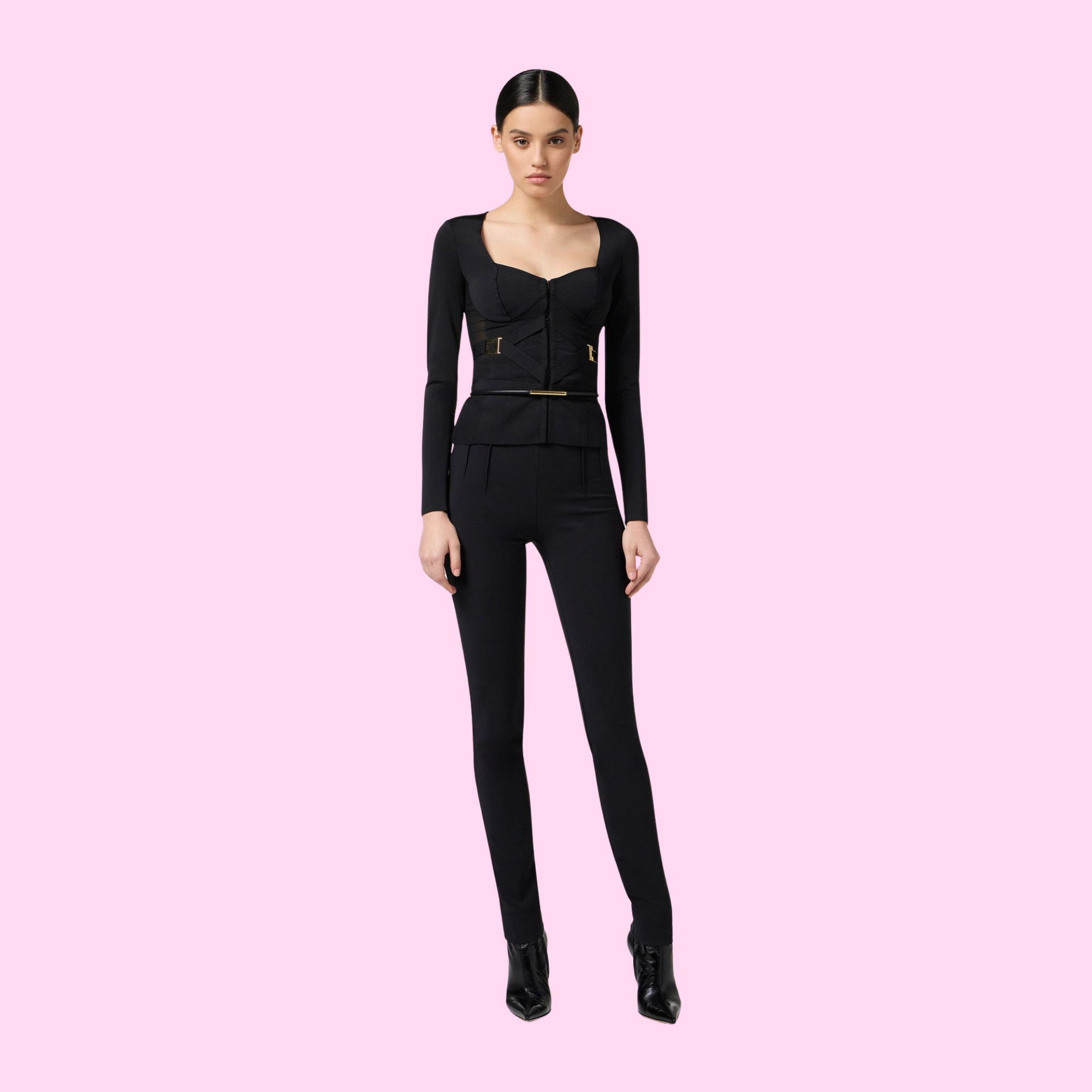 Elisabetta Franchi Pants With Belt Nero