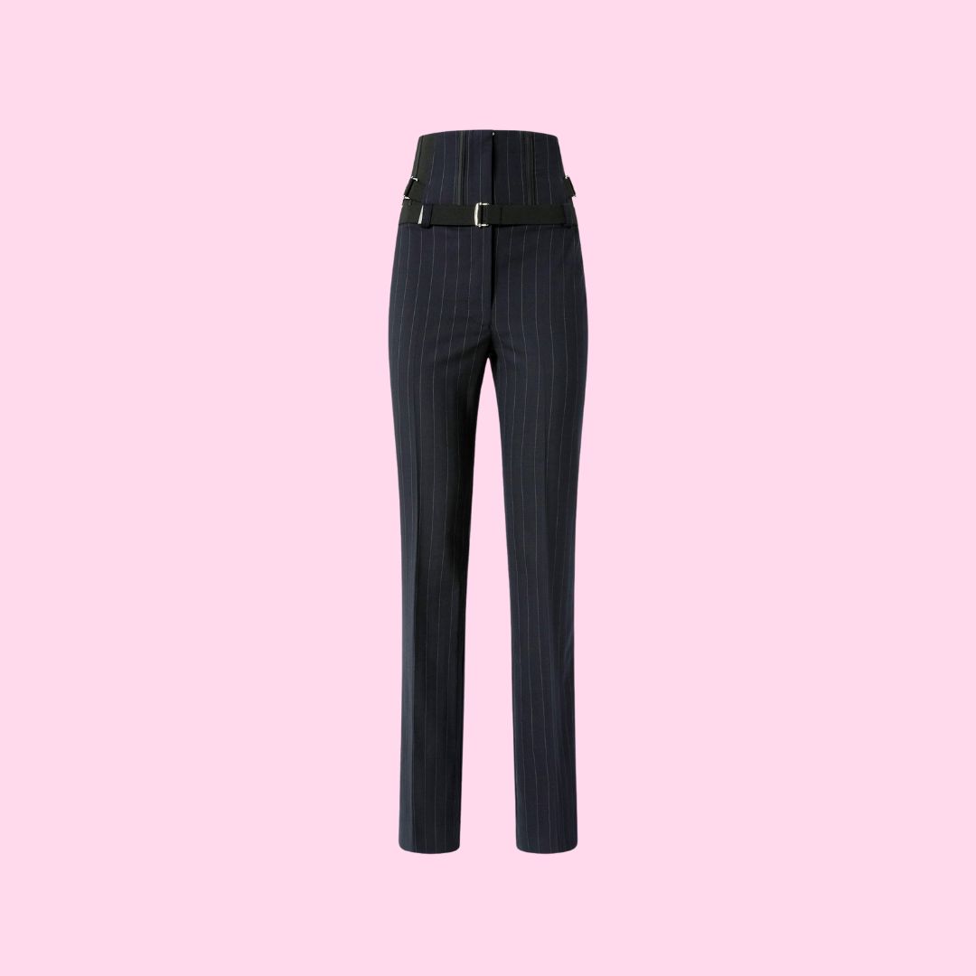 Pinko Piadina Pinstripe Pants Dark Blue