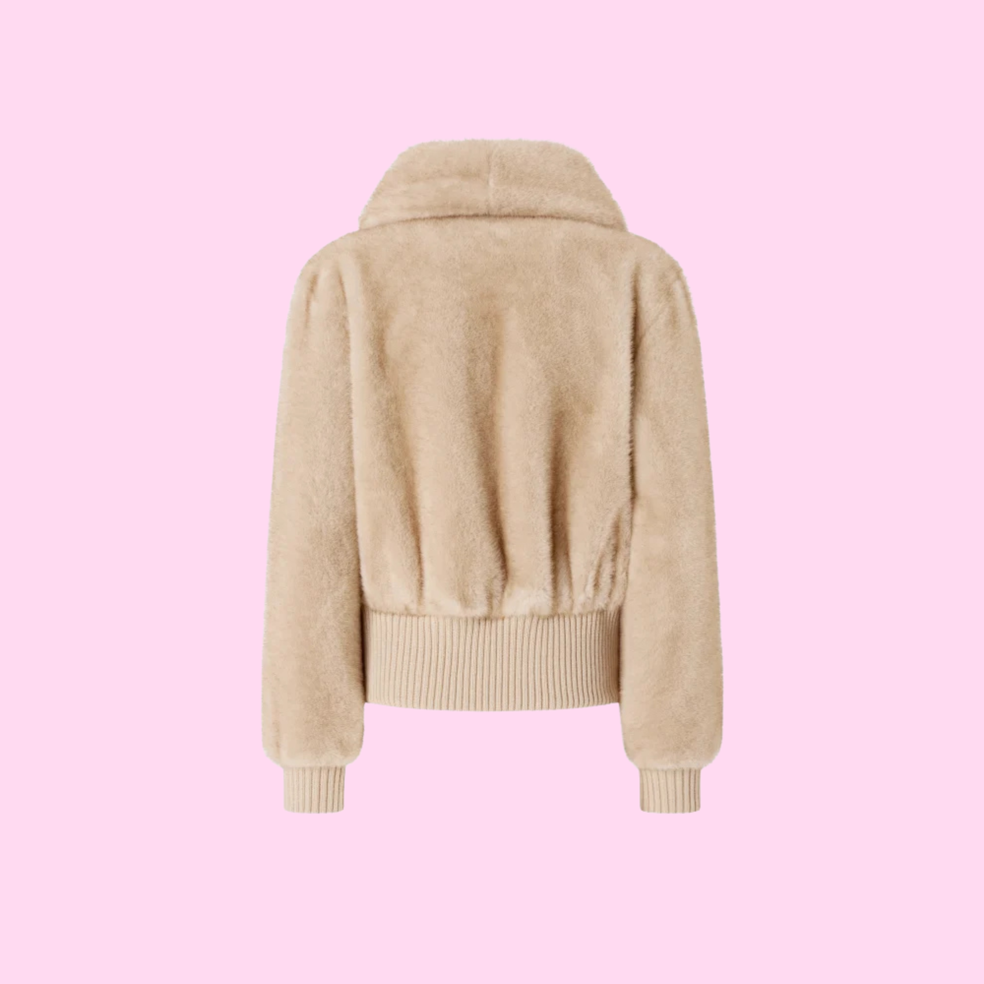 Pinko Bagels Bomber Fake Fur Beige