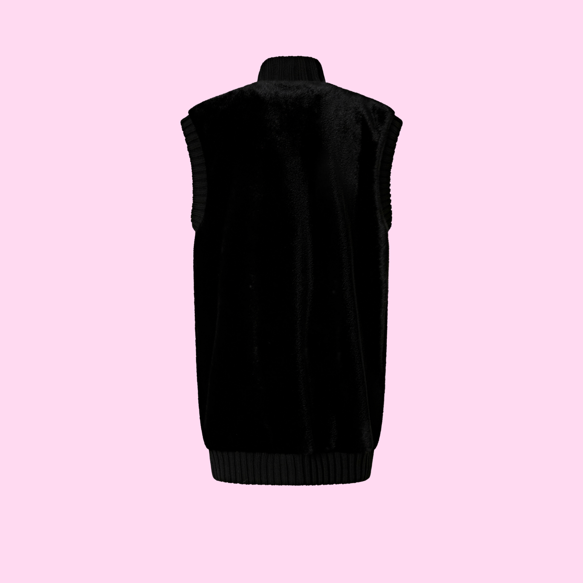 Pinko Genovese Fake Fur Gilet Black