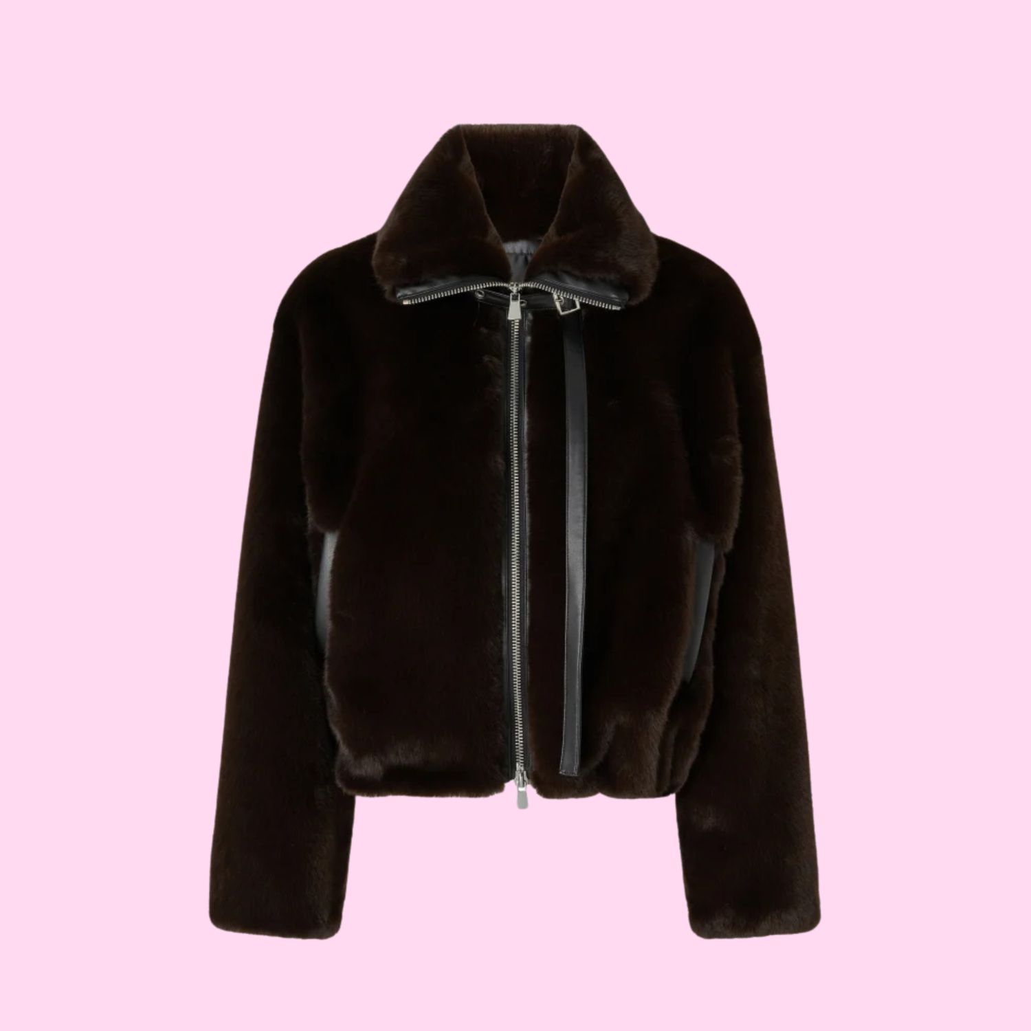 Pinko Estebana Fake Fur Jacket Brown