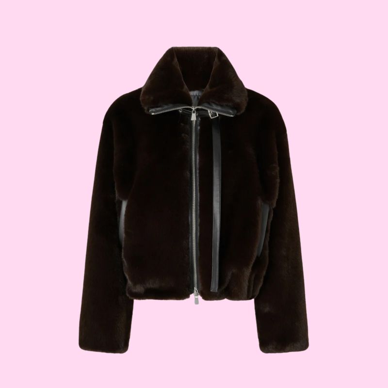 Pinko Estebana Fake Fur Jacket Brown Pinko Estebana Fake Fur Jacket Brown