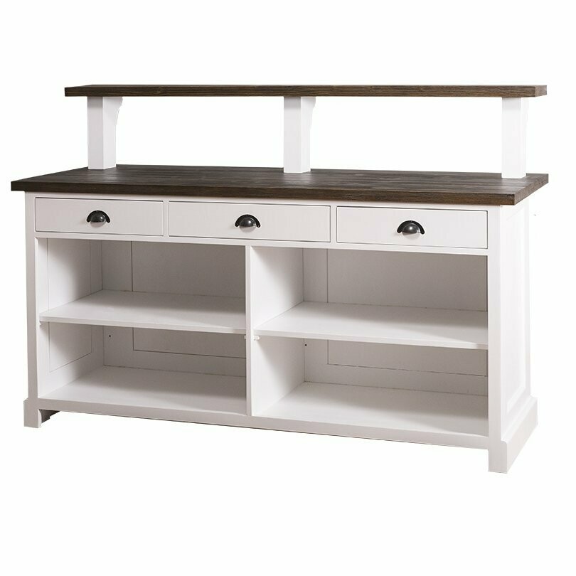 Raised Solid Pine Bar with Oak  Top Counter #681