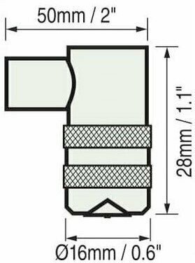 Sonden-Abmessungen: 28mm / 50mm / Ø16mm
