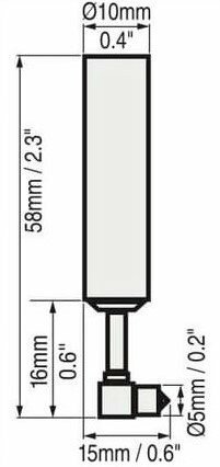 Abmessungen 90°-Mikrosonde F90S N90S