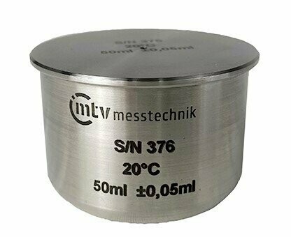 Pyknometer 50 ml Edelstahl Dichtemessbecher ISO 2811-1 mit Kapillardeckel