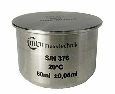 Pyknometer 50 ml, nach ISO 2811-1 Pyknometer 50 ml Edelstahl Dichtemessbecher ISO 2811-1 mit Kapillardeckel