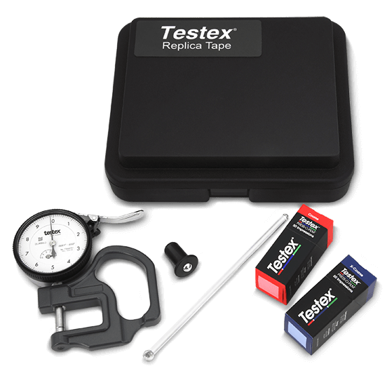 Testex Press-O-Film Kit - surface roughness of blasted surfaces, ISO 8503-5 analog Dial