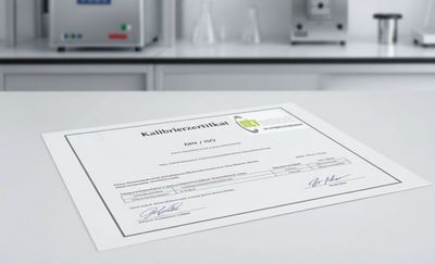 Kalibrierzertifikat für neue Auslaufbecher DIN oder ISO