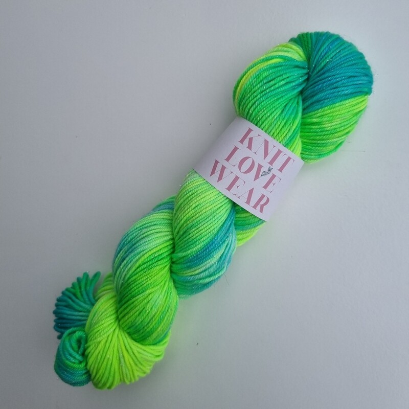 Radioactive - Glitter Merino Sock DK