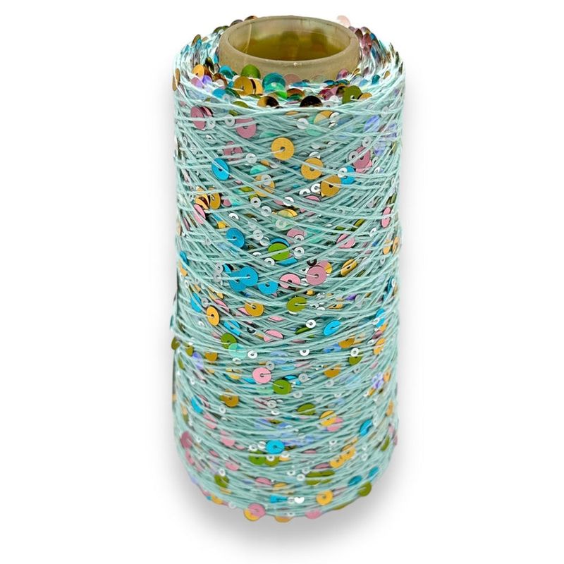 Mint Multi - Paillette garn 200g