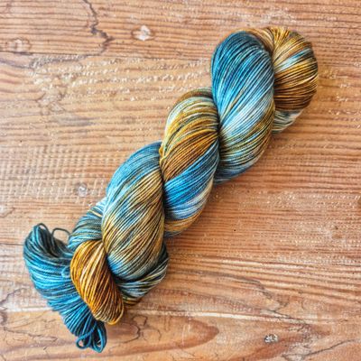 Coffee &amp; Teal - Merino Sock