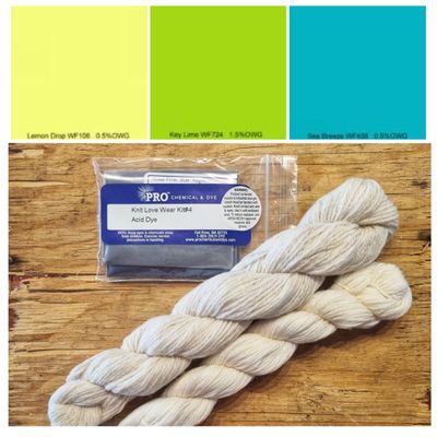 Instruktion til håndfarvning + farvekit #Tropical - 15g uden garn