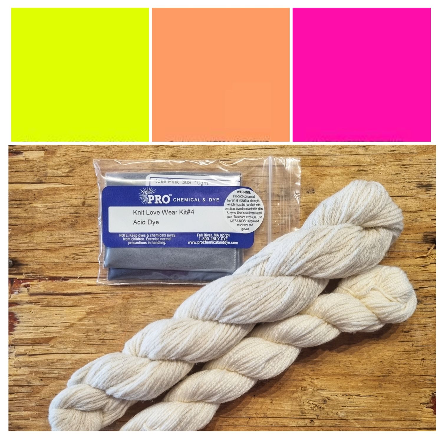 Instruktion til håndfarvning + farvekit #Paradise Sunset - 15g uden garn