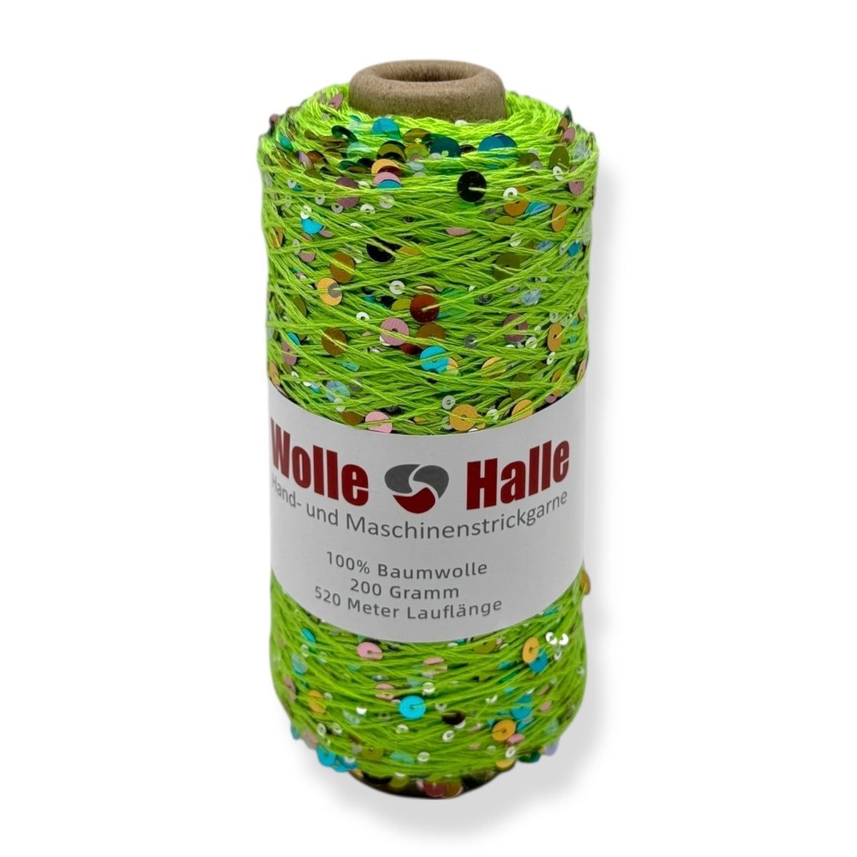 Neon grøn - Paillette garn 200g 