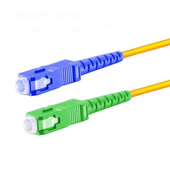 GOOBAY Singlemode Glasfaserkabel, SC-APC/SC-APC, OS2, Simplex, Gelb, 25