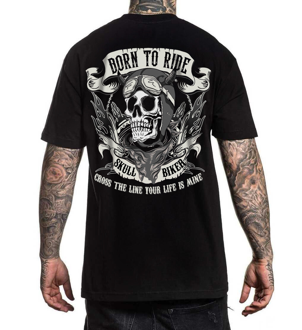 CAMISETA BORN TO RIDE SKULL BIKERS