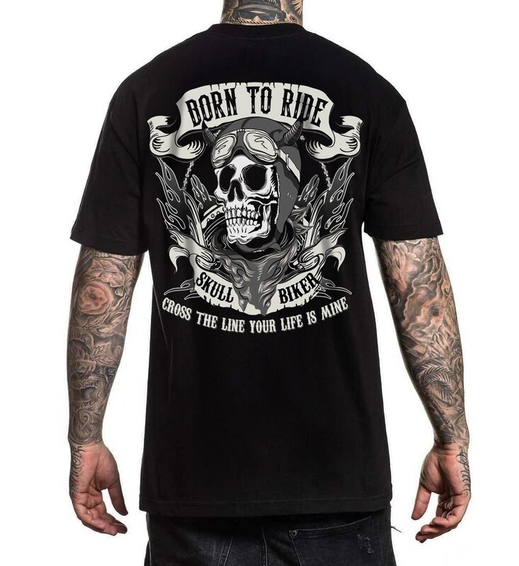 CAMISETA BORN TO RIDE SKULL BIKERS