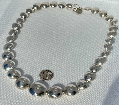 Graduated Silver Bead Necklace