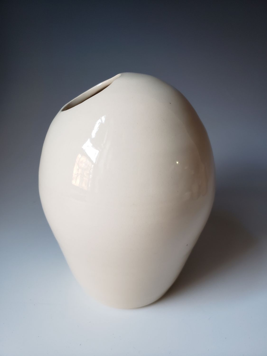 Minimalist Ivory Egg Shaped Vase