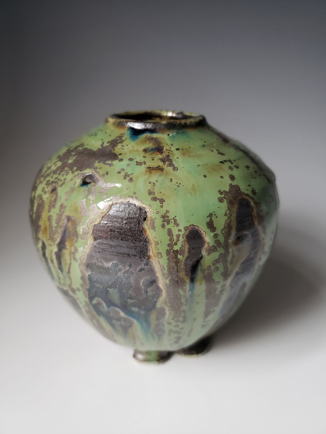 Multi-colored Green Vase