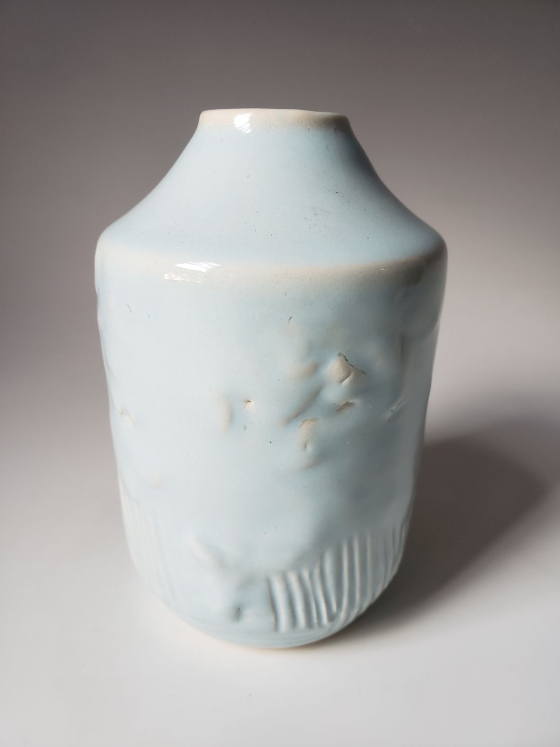 Porcelain Light Blue Texture Vase