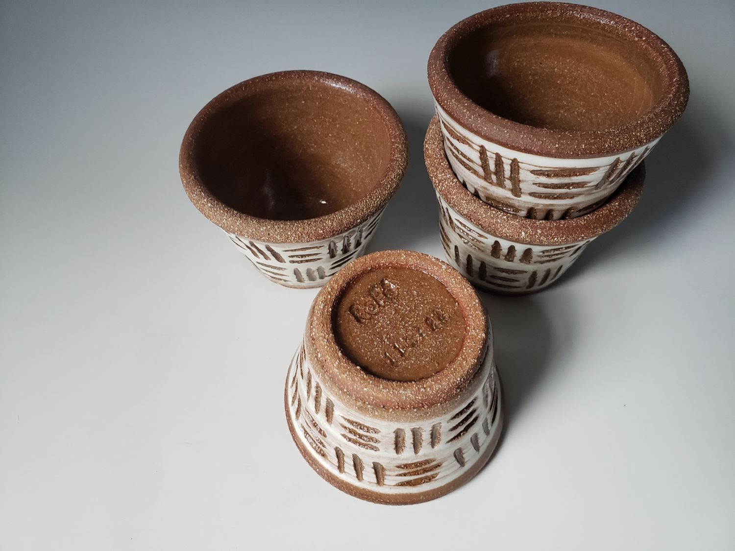 Native Style Carved Dessert Cups