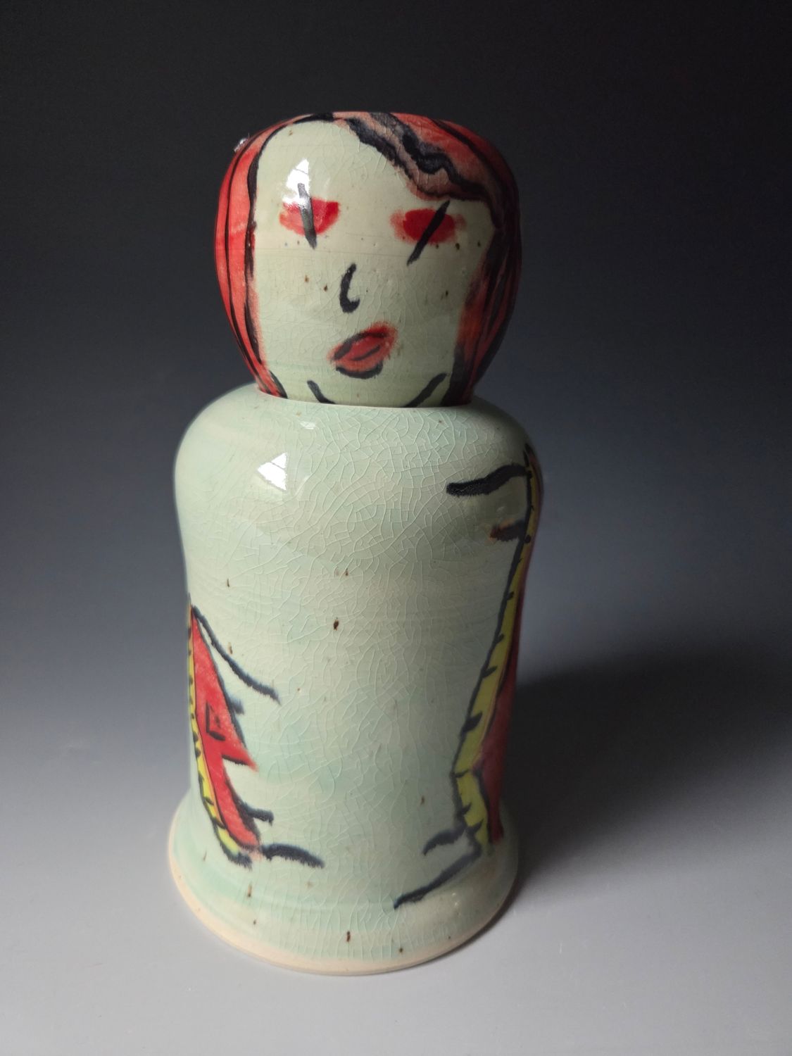 2Pc Hand Painted Multi-use Vase Set 
