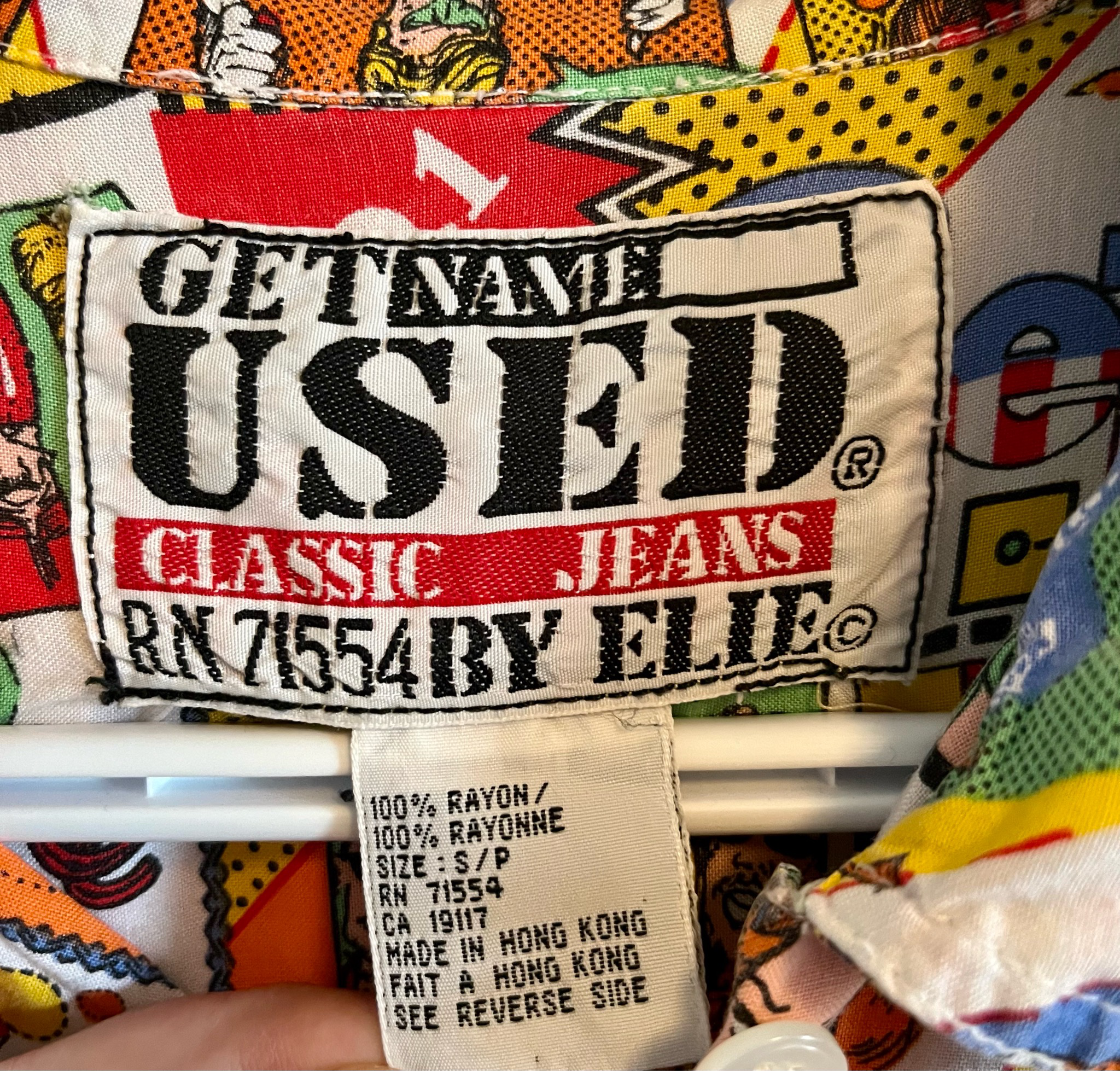 Vintage Get Used By Elie Comic Shirt Ladies Size S