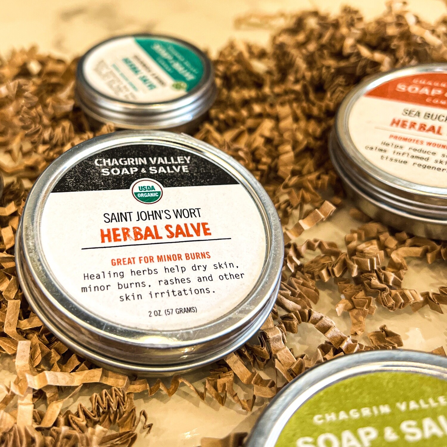 Healing Herbal Salve, Select an Option: St. John&#39;s Wort Herbal Salve (Lg.)