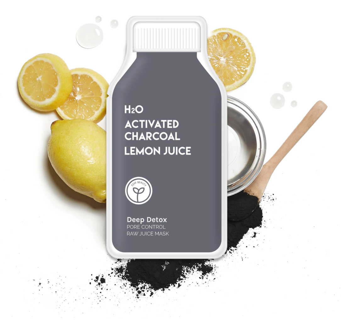 Raw Juice Sheet Mask, Type: ​H2O Activate Charcoal Lemon Juice