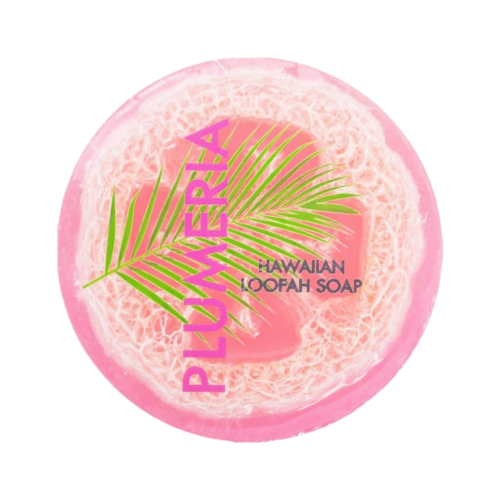 Plumeria Loofah Soap w/ Sea Salt &amp; Kukui Oil