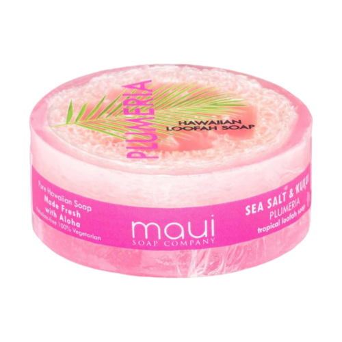 Plumeria Loofah Soap w/ Sea Salt &amp; Kukui Oil